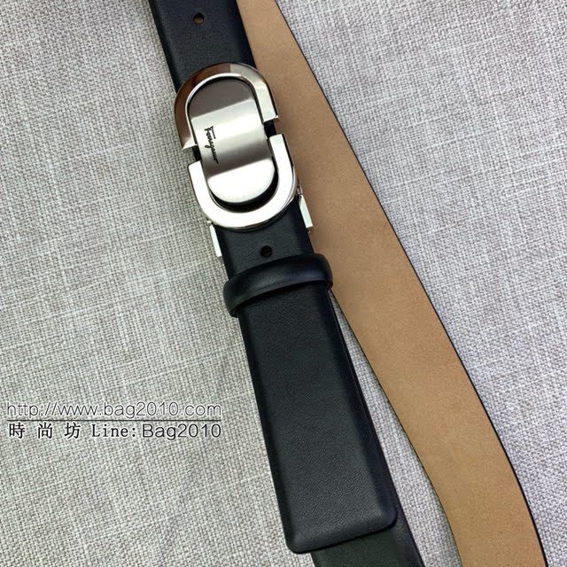 菲拉格慕男士皮帶 Ferragamo雙面牛皮紋理腰帶  jjp1929